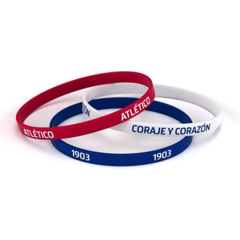 Atletico Madrid gumový náramek 3pack Tricolor