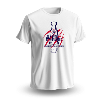 Florida Panthers pánské tričko Vítek Vaněček #92 Stanley Cup Champion 2025 White