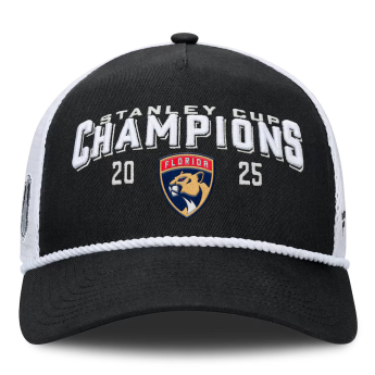 Florida Panthers čepice baseballová kšiltovka 2025 Stanley Cup Champions A-Frame Roper Meshback Adjustable Black