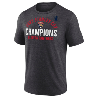 Florida Panthers pánské tričko 2025 Stanley Cup Champions Rush Tri-Blend Heather Charcoal