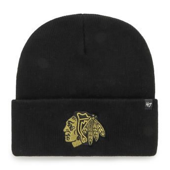 Chicago Blackhawks zimní čepice Haymaker Metallic 47 Cuff Knit Black