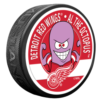 Detroit Red Wings puk Al The Octopus Mascot Textured