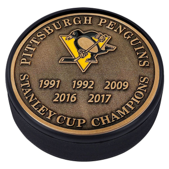 Pittsburgh Penguins puk Stanley Cup Years Gold Medallion