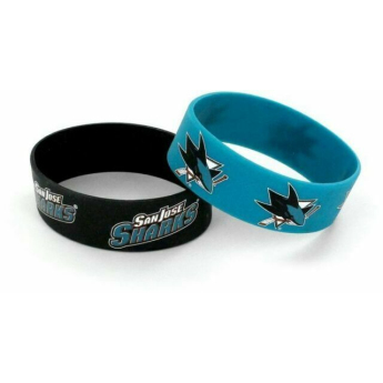 San Jose Sharks silikonový náramek 2 pcs teal and black