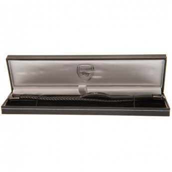 FC Arsenal kožený náramek Black IP Leather Bracelet