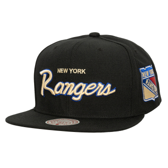 New York Rangers čepice flat kšiltovka Cream Script Snapback black