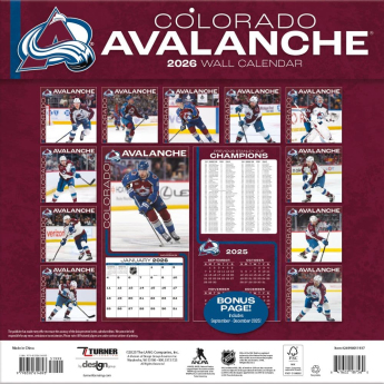 Colorado Avalanche kalendář 2026 Wall