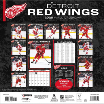Detroit Red Wings kalendář 2026 Wall