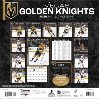Vegas Golden Knights kalendář 2026 Wall