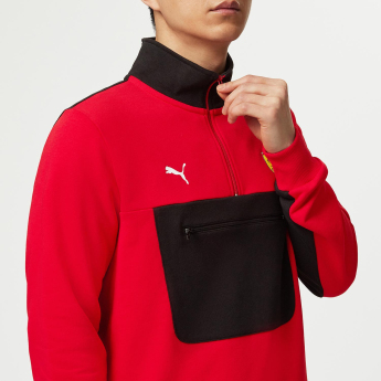 Ferrari pánská mikina 1/4 Zip Red F1 Team 2023