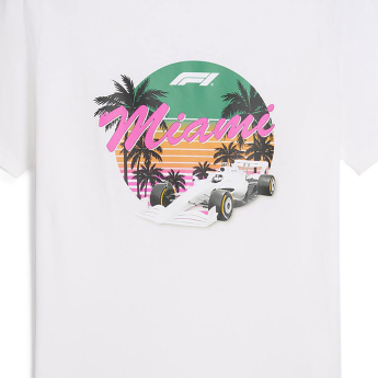 Formule 1 pánské tričko Miami GP white F1 Team 2024