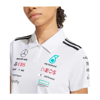 Mercedes AMG Petronas dámské polo tričko official Teamline Replica white F1 Team 2025