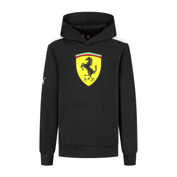 Ferrari dětská mikina s kapucí Shield black F1 Team 2025