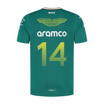 Aston Martin pánské tričko Alonso official Teamline Replica green F1 Team 2025