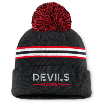 New Jersey Devils dámská zimní čepice Authentic Pro W/Cap Cuffed Pom Beanie