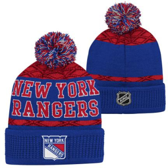New York Rangers dětská zimní čepice Puck Pattern Cuffed Pom