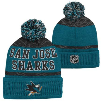 San Jose Sharks dětská zimní čepice Puck Pattern Cuffed Pom