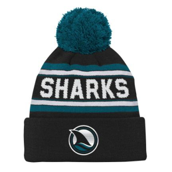 San Jose Sharks dětská zimní čepice 3Rd Jersey Jacquard Cuff Pom