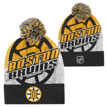 Boston Bruins dětská zimní čepice New Edge Cuffed Knit W Pom