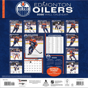 Edmonton Oilers kalendář 2026 Wall