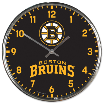 Boston Bruins nástěnné hodiny Chrome