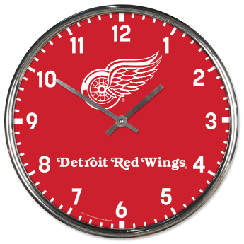 Detroit Red Wings nástěnné hodiny Chrome