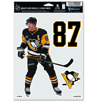 Pittsburgh Penguins samolepky Sidney Crosby Multi Use 3 Fan Pack Decal