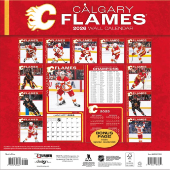 Calgary Flames kalendář 2026 Wall