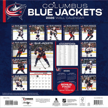 Columbus Blue Jackets kalendář 2026 Wall