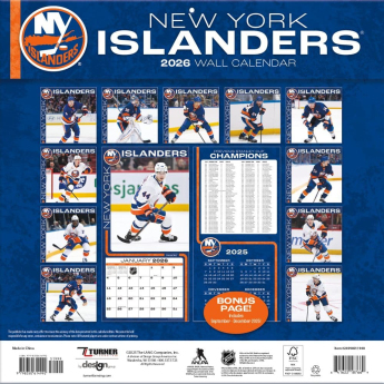 New York Islanders kalendář 2026 Wall