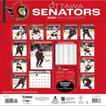 Ottawa Senators kalendář 2026 Wall