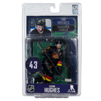 Vancouver Canucks figurka Quinn Hughes #43 SportsPicks Black Jersey