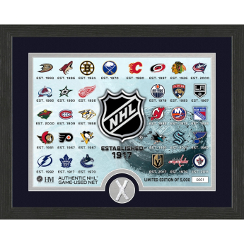 NHL produkty sběratelská plaketa NHL Game Used Net Team Logo Collection Limited Edition od 5000