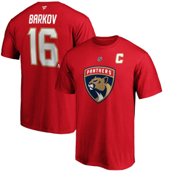 Florida Panthers pánské tričko Aleksander Barkov #16 Stack Logo Name & Number red