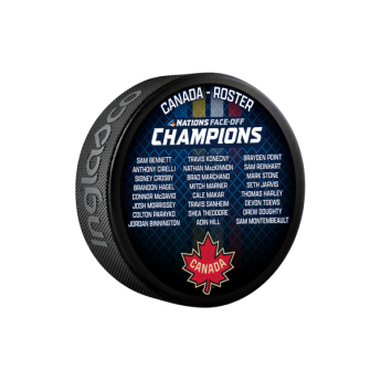 NHL produkty puk 4 Nations Face-Off Team Canada Roaster Souvenir Collectors