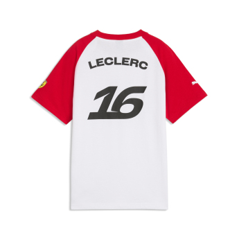 Ferrari dětské tričko Charles Leclerc #16 Graphic white F1 Team 2026