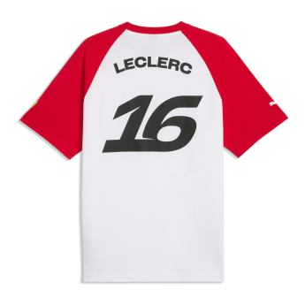 Ferrari pánské tričko Charles Leclerc #16 Graphic white F1 Team 2026