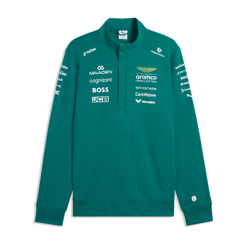 Aston Martin pánská mikina Half Zip green official Teamline Replica F1 Team 2026