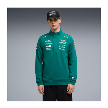 Aston Martin pánská mikina Half Zip green official Teamline Replica F1 Team 2026