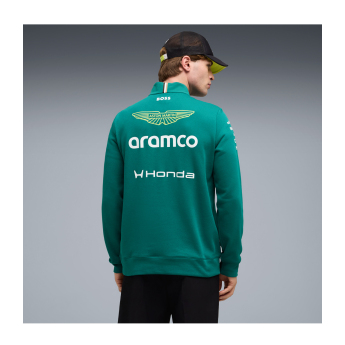 Aston Martin pánská mikina Half Zip green official Teamline Replica F1 Team 2026
