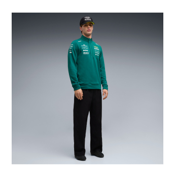 Aston Martin pánská mikina Half Zip green official Teamline Replica F1 Team 2026