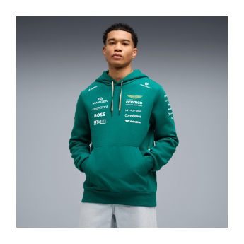 Aston Martin pánská mikina s kapucí green official Teamline Replica F1 Team 2026