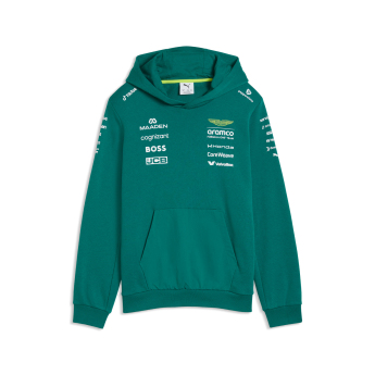 Aston Martin dětská mikina s kapucí green official Teamline Replica F1 Team 2026