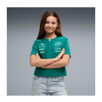 Aston Martin dětské tričko green official Teamline Replica F1 Team 2026