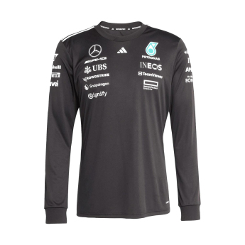 Mercedes AMG Petronas pánské tričko s dlouhým rukávem black official Teamline Replica F1 Team 2025