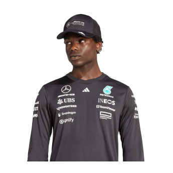 Mercedes AMG Petronas pánské tričko s dlouhým rukávem black official Teamline Replica F1 Team 2025