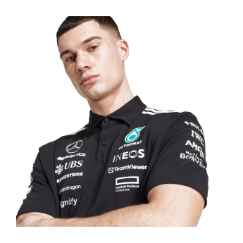 Mercedes AMG Petronas pánské polo tričko black official Teamline Replica F1 Team 2025