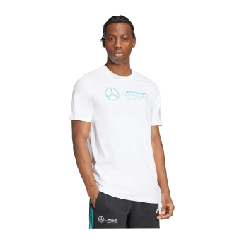 Mercedes AMG Petronas pánské tričko Logo white F1 Team 2025