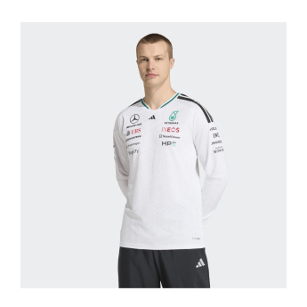 Mercedes AMG Petronas pánské tričko s dlouhým rukávem white official Teamline Replica F1 Team 2026