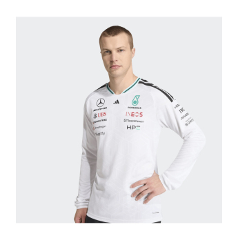 Mercedes AMG Petronas pánské tričko s dlouhým rukávem white official Teamline Replica F1 Team 2026